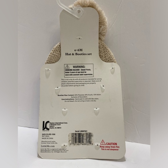 NWT👣LITTLE ME🍁baby BEANIE and SLIPPERS SET🤎size..0-6m🤎 - Picture 3 of 4